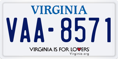 VA license plate VAA8571