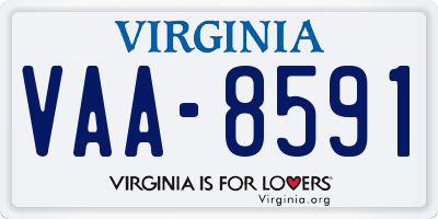 VA license plate VAA8591