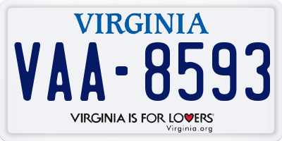 VA license plate VAA8593