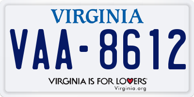 VA license plate VAA8612