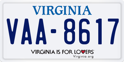 VA license plate VAA8617