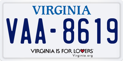 VA license plate VAA8619