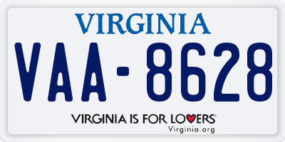 VA license plate VAA8628