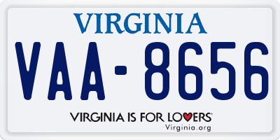 VA license plate VAA8656