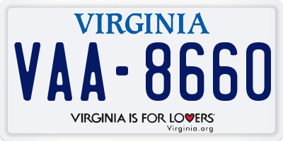 VA license plate VAA8660