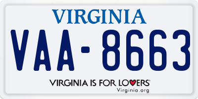 VA license plate VAA8663