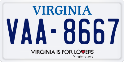 VA license plate VAA8667