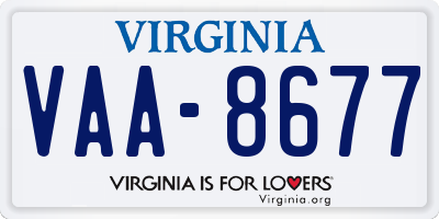 VA license plate VAA8677