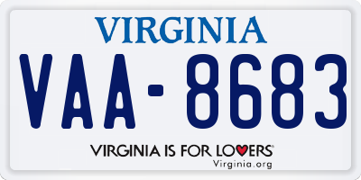 VA license plate VAA8683