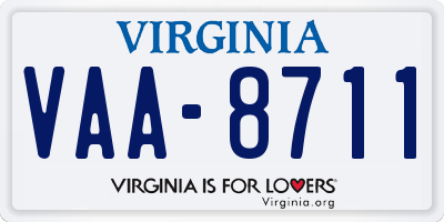 VA license plate VAA8711