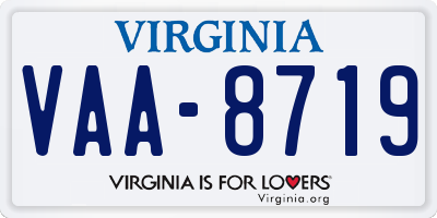 VA license plate VAA8719