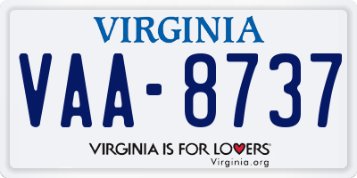 VA license plate VAA8737