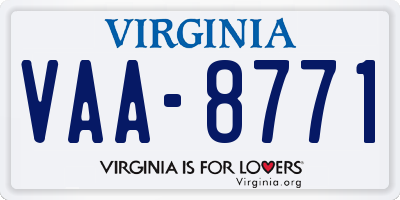 VA license plate VAA8771