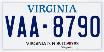 VA license plate VAA8790