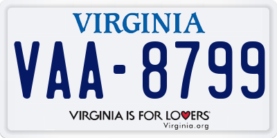 VA license plate VAA8799