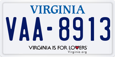 VA license plate VAA8913
