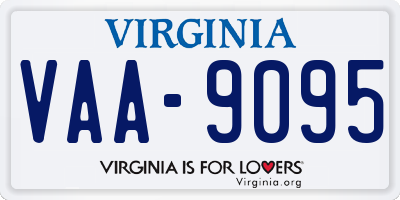 VA license plate VAA9095