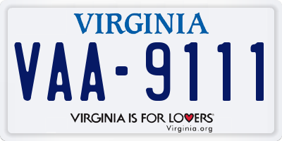 VA license plate VAA9111