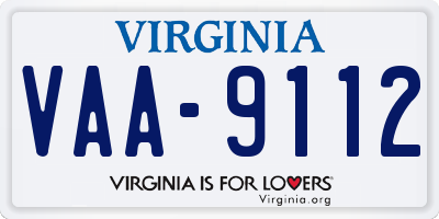 VA license plate VAA9112