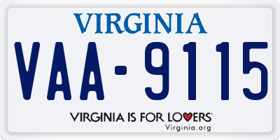 VA license plate VAA9115