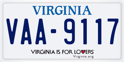 VA license plate VAA9117