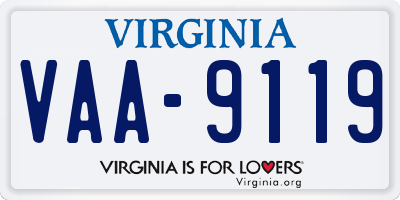 VA license plate VAA9119