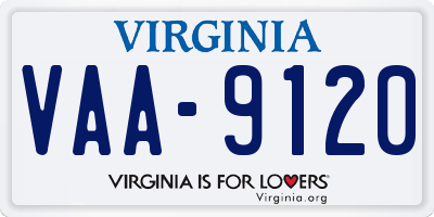 VA license plate VAA9120