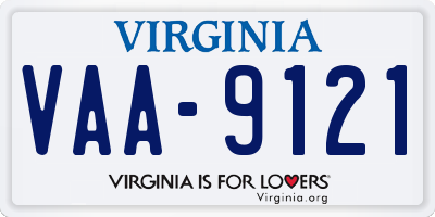 VA license plate VAA9121