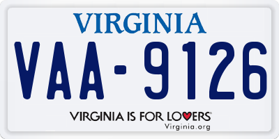 VA license plate VAA9126