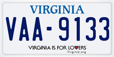 VA license plate VAA9133