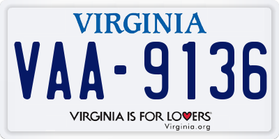 VA license plate VAA9136