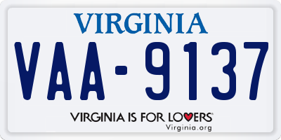 VA license plate VAA9137