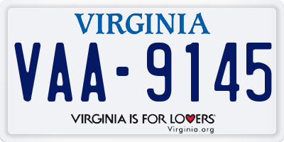 VA license plate VAA9145