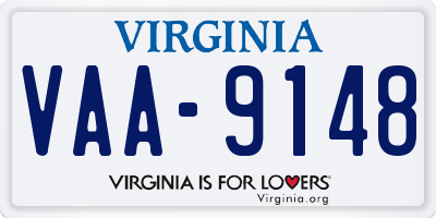 VA license plate VAA9148
