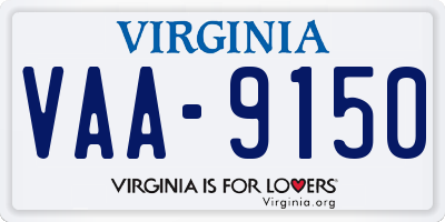 VA license plate VAA9150