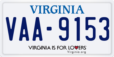 VA license plate VAA9153