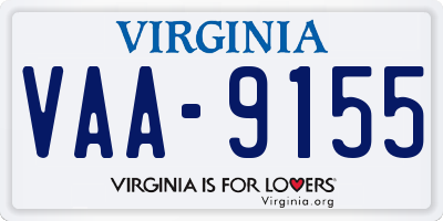 VA license plate VAA9155