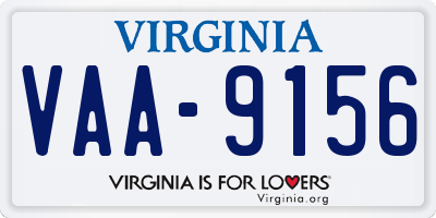 VA license plate VAA9156