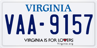 VA license plate VAA9157