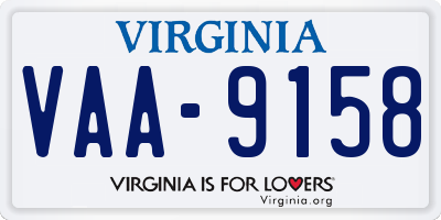 VA license plate VAA9158