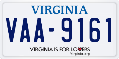 VA license plate VAA9161