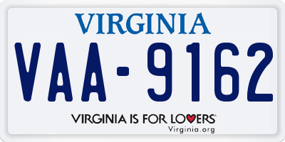 VA license plate VAA9162