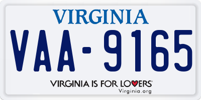 VA license plate VAA9165