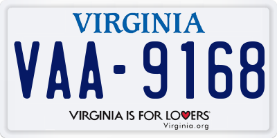 VA license plate VAA9168