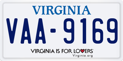 VA license plate VAA9169