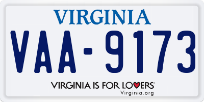 VA license plate VAA9173