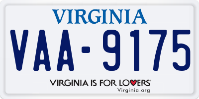 VA license plate VAA9175