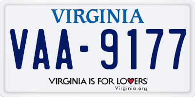 VA license plate VAA9177