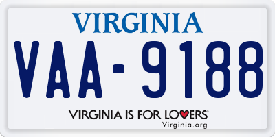 VA license plate VAA9188