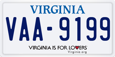 VA license plate VAA9199